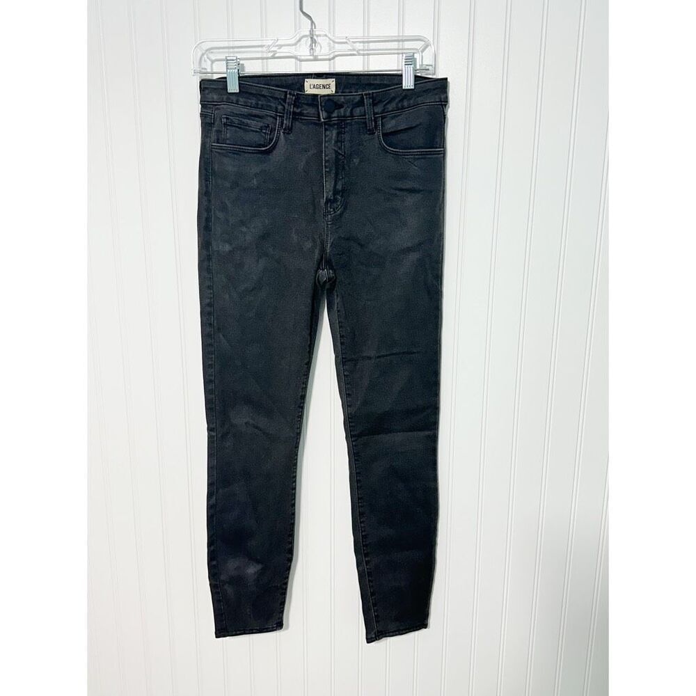 L'Agence Women's Dark Wash High Rise‎ Skinny Jeans Black Size 28